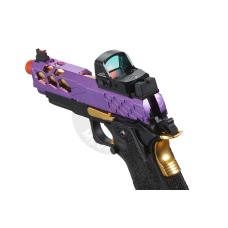 Lancer Tactical Stryk Hi-Capa 4.3 Gas Blowback Airsoft Pistol w/ Micro Red Dot Sight (Black, Purple, & Gold)