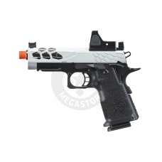 Lancer Tactical Stryk Hi-Capa 4.3 Gas Blowback Airsoft Pistol w/ Reflex Red Dot Sight - (Black & Silver)