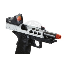 Lancer Tactical Stryk Hi-Capa 4.3 Gas Blowback Airsoft Pistol w/ Reflex Red Dot Sight - (Black & Silver)