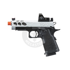 Lancer Tactical Stryk Hi-Capa 4.3 Gas Blowback Airsoft Pistol w/ Micro Red Dot Sight (Black & Silver)