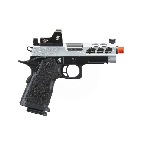 Lancer Tactical Stryk Hi-Capa 4.3 Gas Blowback Airsoft Pistol w/ Micro Red Dot Sight (Black & Silver)