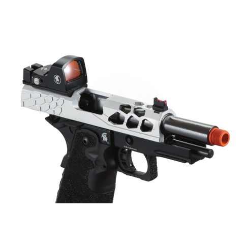 Lancer Tactical Stryk Hi-Capa 4.3 Gas Blowback Airsoft Pistol w/ Micro Red Dot Sight (Black & Silver)