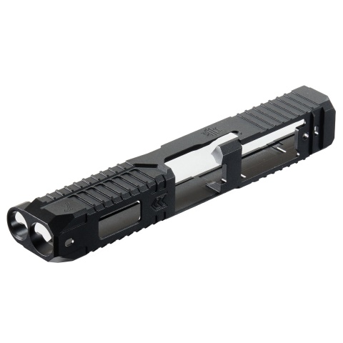 LWS X VEIL Tomahawk Glock 19 Gen5 GBB Slide Kit by Lancer Tactical for Elite Force Umarex Gen 5 Glock 19 Gas Blowback Pistols - (Black)