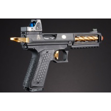 Lancer Tactical x Tandemkross CTHULHU Gas Blow Back Pistol w/ Red Dot Reflex Sight - (Black / Gold)