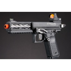 Lancer Tactical x Tandemkross CTHULHU Gas Blow Back Pistol w/ Red Dot Reflex Sight - (Black/Silver)