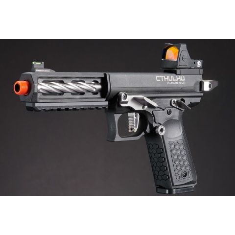 Lancer Tactical x Tandemkross CTHULHU Gas Blow Back Pistol w/ Red Dot Reflex Sight - (Black/Silver)