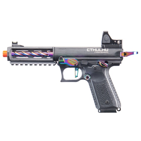 Lancer Tactical x Tandemkross CTHULHU Gas Blow Back Pistol w/ Red Dot Reflex Sight - (Black/Titanium)