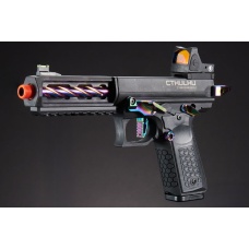 Lancer Tactical x Tandemkross CTHULHU Gas Blow Back Pistol w/ Red Dot Reflex Sight - (Black/Titanium)
