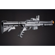 UKARMS M0581C Spring Shotgun with Pressure Switch Laser, Mock Red Dot Scope, Retractable LE Stock - (Black)