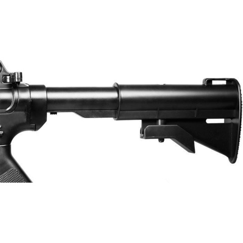 Well M16A4 Style M4 RIS Spring Airsoft Rifle w/ Flashlight, Laser, Vertical Foregrip & Retractable Stock - (Black)