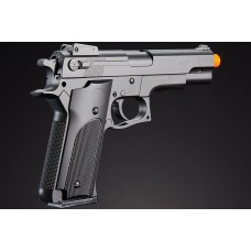 UK Arms Airsoft Full Size Spring Powered Pistol w/ Silencer - (Black)