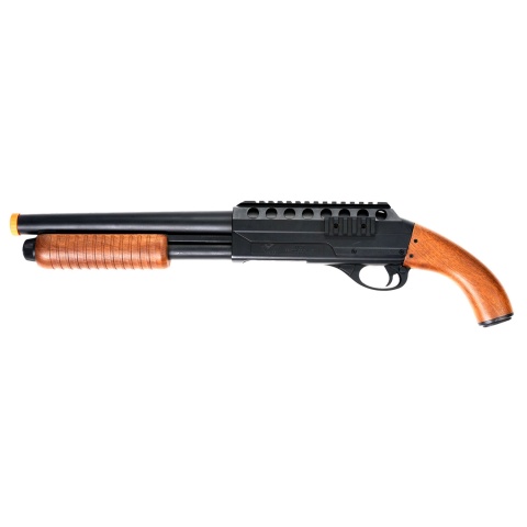 UK Arms M47C Sawed-Off Pump Action Airsoft Shotgun w/ Faux Wood - (Black/Wood)