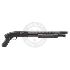 Double Eagle Airsoft Shotgun Metal with Tactical Pistol Grip - BLACK