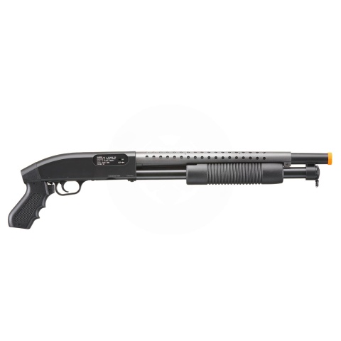 Double Eagle Airsoft Shotgun Metal with Tactical Pistol Grip - BLACK