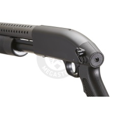 Double Eagle Airsoft Shotgun Metal with Tactical Pistol Grip - BLACK