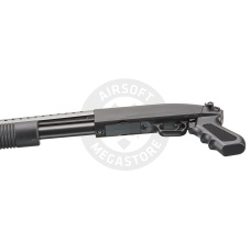 Double Eagle Airsoft Shotgun Metal with Tactical Pistol Grip - BLACK