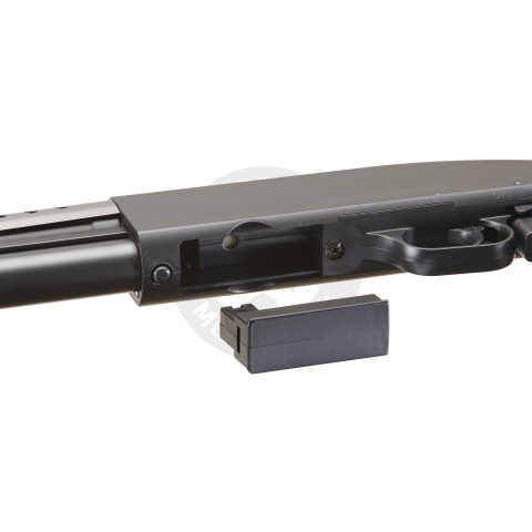 Double Eagle Airsoft Shotgun Metal with Tactical Pistol Grip - BLACK