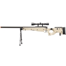 WellFire L96 AWP Bolt Action Rifle w/ Folding Stock, Scope & Bipod - TAN