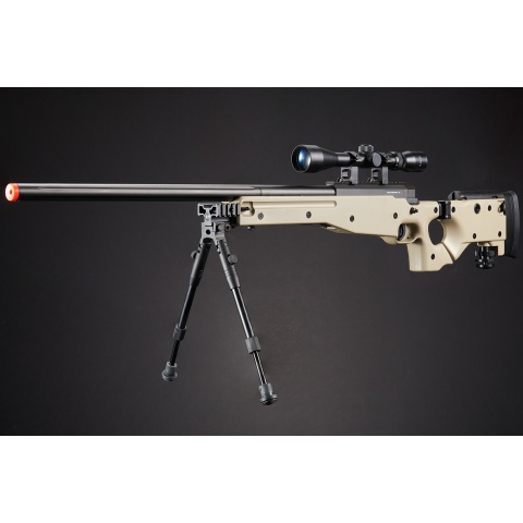 WellFire L96 AWP Bolt Action Rifle w/ Folding Stock, Scope & Bipod - TAN