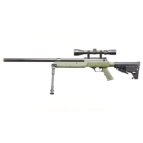 WellFire MB13D APS SR-2 Metal Sniper Rifle w/ Scope & Bipod - OD