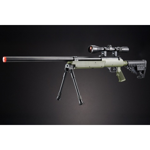 WellFire MB13D APS SR-2 Metal Sniper Rifle w/ Scope & Bipod - OD