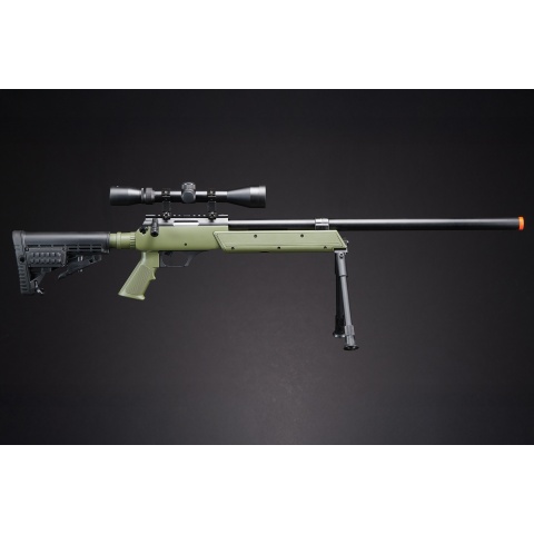 WellFire MB13D APS SR-2 Metal Sniper Rifle w/ Scope & Bipod - OD