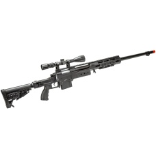 WellFire MB4412BA Bolt Action Airsoft Sniper Rifle w/ Scope (Color: Black)