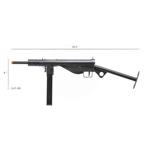 AGM Airsoft MP058 MKII STEN AEG WWII British Full Metal SMG - BLACK
