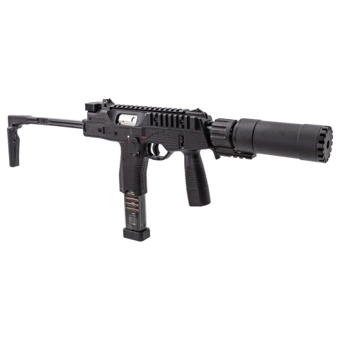 Maruyama MP-IX MP9 Type Gas Blowback Airsoft SMG w/ QD Tracer-Compatible Silencer - (Black)