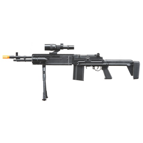 UK Arms Spring Sniper Rifle and P618 Pistol Combo with Laser and Flashlight (Color: Black)
