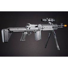 UK Arms Spring Sniper Rifle and P618 Pistol Combo with Laser and Flashlight (Color: Black)