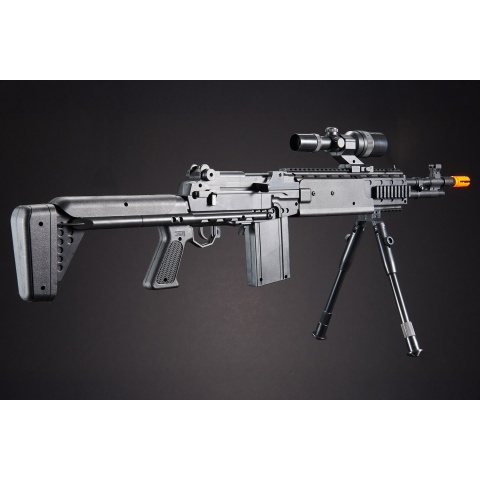 UK Arms Spring Sniper Rifle and P618 Pistol Combo with Laser and Flashlight (Color: Black)