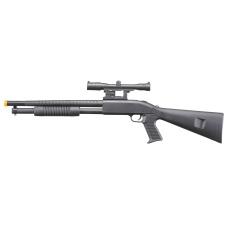 UK Arms P799A Pump Action Airsoft Spring Shotgun w/ Laser & Scope (Color: Black)