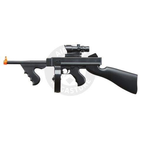 UK Arms Airsoft M1A1 Spring Tommy Gun with Drum Magazine (Color: Black)