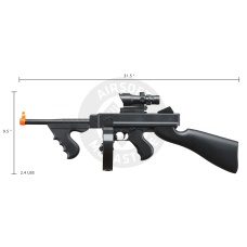 UK Arms Airsoft M1A1 Spring Tommy Gun with Drum Magazine (Color: Black)
