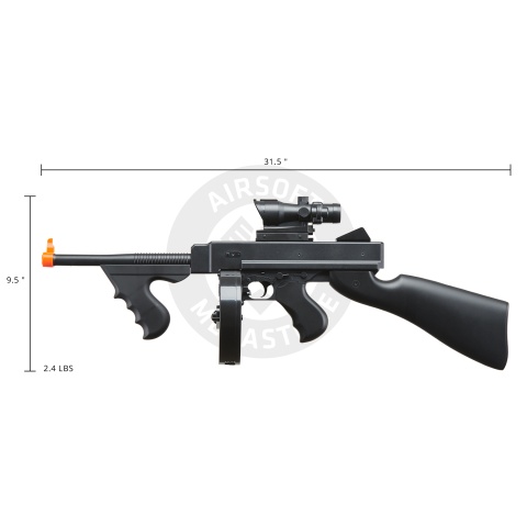 UK Arms Airsoft M1A1 Spring Tommy Gun with Drum Magazine (Color: Black)