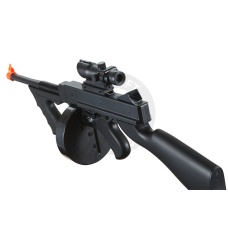 UK Arms Airsoft M1A1 Spring Tommy Gun with Drum Magazine (Color: Black)
