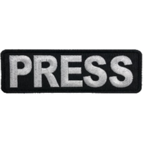 Embroidered PRESS Patch Black and White