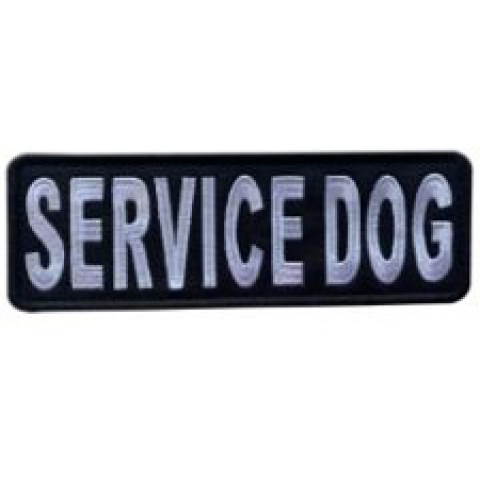 Embroidery SERVICE DOG Patch White
