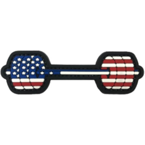 Barbell with US Flag PVC Patch