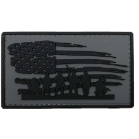 Stars & Stripes Warriors PVC Patch Dark Grey