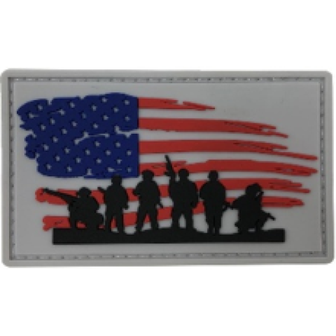 Stars & Stripes Warriors PVC Patch Full Color