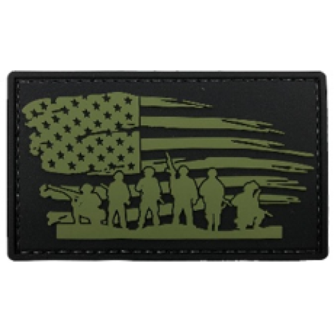 Stars & Stripes Warriors PVC Patch OD Green