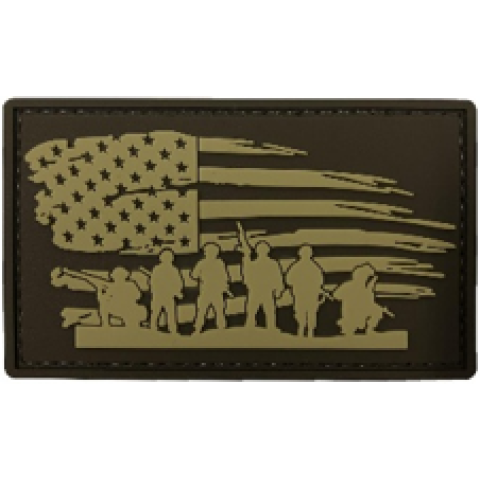 Stars & Stripes Warriors PVC Patch Coyote Tan