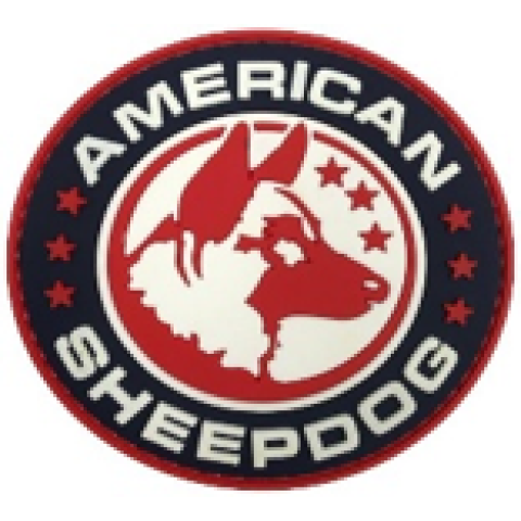 American Sheepdog PVC Patch Red