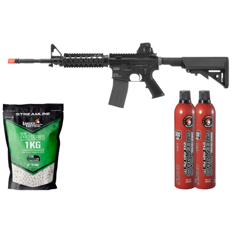 KWA M4A1 RIS LM4 PTR Gas Blowback GBBR Full Metal Airsoft Rifle - Gas/BB Bundle