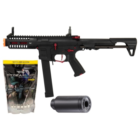G&G Airsoft CM16 ARP9 Super Ranger Carbine AEG w/ PDW Stock - (Fire Red) - Tracer/BB Bundle