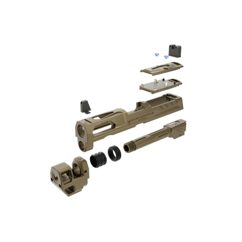 PTS Killer Innovations Velocity V1 Slide and Barrel Conversion Kit for SIG AIR P320 M18 & X Carry GBB Pistols - (Dark Earth)