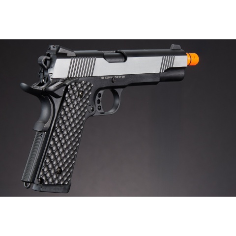 Raven Airsoft MEU Gas Blowback Pistol - Black & Silver