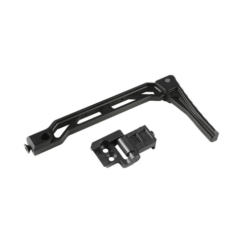 Atlas Custom Works AB-8R Style Stock with Folding Butt Plate Stock for 1913 Picatinny Stock Rail Mounts (Color: Black)